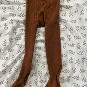Brick Colored Knit Baby Tights